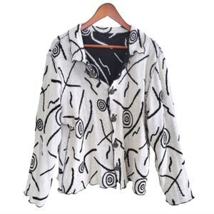 NWT Winding River Reversible Abstract Jacket Women's Black & White Large